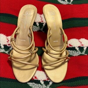 St. John Gold Strappy Sandals